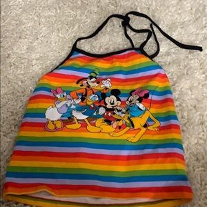 Rainbow Crop top! Mikey Mouse Characters!